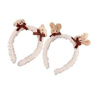 NIYANGLE 2pièces Serre Tête Laine Agneau Lot de Barrettes Peluche Coiffe Accessoires de Coiffure de Fête avec Pince à Cheveux Créative Style Dessin Animé