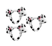 NIYANGLE 3 pièces Bandeau Oreilles Dalmatien Accessoire Doux et pour Cosplay Déguisement Chien Tacheté Bandeau Flexible et Confortable pour Garçon Fille et Adultes