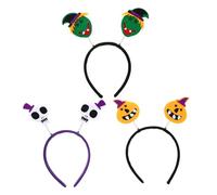 NIYANGLE 3 pièces Bandeaux Halloween Créatifs Durable avec Motifs Crâne et Citrouille pour Garçon Fille Fête Carnaval