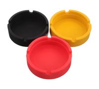 NIYANGLE 3 Pièces Cendrier Rond Silicone Petit Récipient Incassable Base Stable pour Bureau Hôtel Extérieur Intérieur