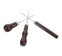 NIYANGLE 3 Pièces Lot de 3 Poinçons pour Cuir avec Manche en Bois - Outil de Perforation Professionnel pour Travaux Manuels, Alène pour Couture et Perçage de Cuir Épais, Maroquinerie et