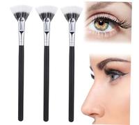 NIYANGLE 3 Pièces Lot de Brosses Éventail pour Sourcils et Cils Applicateurs de Mascara Maquillage pour Yeux Fibres Douces
