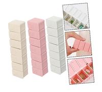 NIYANGLE 3 pièces Pilulier Semainier Compartiments Portable Plastique pour Médicaments et Bijoux Boîte de Rangement Quotidienne Multifonction Lot de Blanc Rose Abricot