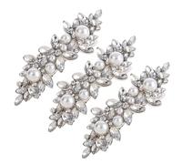 NIYANGLE 3 pièces Pinces à Cheveux Strass Argenté Accessoires pour Mariée et Demoiselles Clips Décoratifs et Filles Barrettes à Cheveux Élégantes et Faciles à Porter
