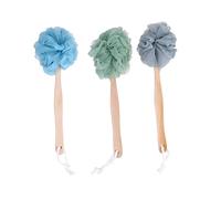 NIYANGLE 3 Pièces Serviette De Bain à Boule De Bain Corps De Laveur De Bain Éponges Pour Se Baigner Long Formes Des Balles Brosse Pour Le Corps Articles De Toilette Scrubber En Bois