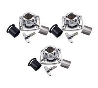 NIYANGLE 3 Pièces Support de Percussion en Métal Argenté Pince Robuste pour Cymbales et Batterie, Diamètre 19,2-22,5 Mm, à Suspendre Innovante par Tuyau pour Stabilité Optimale