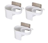 NIYANGLE 3 Pièces Support Mural Adhésif pour Sèche Cheveux Organisateur Pratique de Salle de Bain et Coiffure Rangement pour Sèche Cheveux et Accessoires Blanc