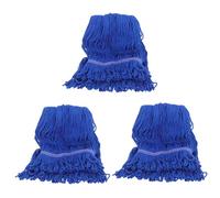 NIYANGLE 3 Pièces Têtes de Rechange pour Serpillière Coton Résistantes Lavables et Réutilisables Recharge pour Usage Commercial et Industriel Compatible avec Mops à Cire Nettoyage Humide