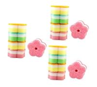 NIYANGLE 30 Pièces à récurer en éponge torchons éponge Cuisine éponge pour Laver la Vaisselle Tampon à récurer éponge épurateur Forme de Fleur Chiffon Boule de Nettoyage