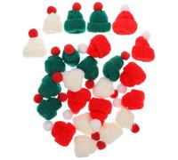 NIYANGLE 36 Pièces Mini Bonnet Noël Tricoté Décoration Bouchon Bouteille Chapeau Père Noël Miniature pour Fêtes et DIY Sapin Ornements de Table et Poupées