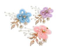 NIYANGLE 3pièces Barrettes Cheveux Mariage Fleur Perle Lot de Pinces Cheveux Demoiselles Honneur Accessoires Coiffure Fête