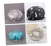 NIYANGLE 3pièces Bonnet de Bain Imperméable Double Couche Bonnet de Douche Anti-taches avec Motif Licorne Bleu Lac Gris Noir Lot de Accessoires de Douche Couleur Aléatoire