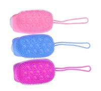 NIYANGLE 3pièces Brosse de Bain Silicone Exfoliante Double Face Lot de Éponges pour Douche Corps Nettoyage Peau Sensible