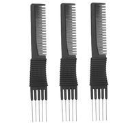 NIYANGLE 3pièces Peigne à Cheveux Multifonction Acier Inoxydable Peigne Antistatique à Double Dent Pour Coiffure Et Démêlage Outil Pratique Pour Types De Cheveux