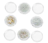 NIYANGLE 4 Boîtes Perles de Décoration pour Ongles Mélange de Perles de pour Diy Nail Art de Créativité pour Artisanat et Décoration Ongles
