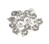 NIYANGLE 4 Ensemble Lot de Pendentifs Ronds Ancien pour Fabrication de Bijoux DIY Breloques Créatives pour Colliers et Bracelets Set de Styles Étoiles et Signes Du Zodiaque