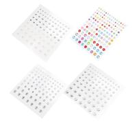 NIYANGLE 4 Ensembles Patch des sourcils et des yeux joyau du visage strass Accessoire bijou coller des pierres précieuses les yeux carnets cartonnés visage stickers résine