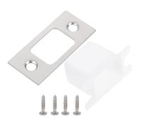 NIYANGLE 4 ensembles Renfort Serrure Porte Acier Inoxydable Plaques de Gâche pour Porte Protection Sécurité Renforcée Compatible Divers Verrous Installation Facile