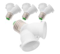 NIYANGLE 4 Pièces Adaptateur de Douille E27 à Double Tête en Plastique Blanc, Installation Facile, Compatible pour Espaces Commerciaux et Bureaux, Convertisseur pour Lampe LED