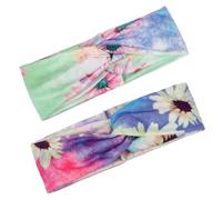 NIYANGLE 4 Pièces Bandeaux Élastiques Lot de Bandeaux Bohemian Imprimés et Spandex Idéals pour Yoga Course et Activités Styles Aléatoires