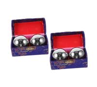 NIYANGLE 4 Pièces Boules de massage à la main masseur de pieds Silver