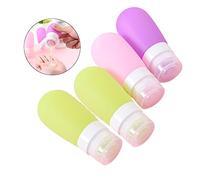 NIYANGLE 4 Pièces Bouteilles de Voyage Silicone Lot de Rose Vertes Récipients et Étanches pour Shampooing et Produits de Toilette Parfait pour Voyage et Camping