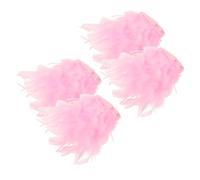 NIYANGLE 4 Pièces Manchettes Bras Femme Organza à Plumes Décoratives Détachables pour Nail Art Photographie et Salon Accessoires Nail Art Élégants pour Style Polyvalent