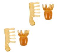 NIYANGLE 4 pièces Peigne de Massage Résine Abeille Outil Gua Sha Antistatique Portable pour Soins Tête Démêlant Cheveux Clairsemés et Apaisant Démangeaisons