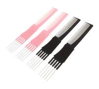 NIYANGLE 4 Pièces Peigne Massant Fibre de Peigne à Crêpe pour Cheveux Bouclés Outil de Coiffure pour Femmes les Cheveux