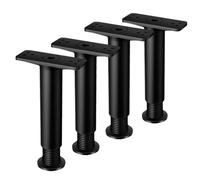 NIYANGLE 4 pièces Pied de Lit Réglable Support Central Robuste Rehausseur de Cadre de Lit Pied Meuble Installation Facile