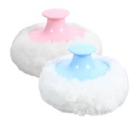 NIYANGLE 4 Pièces Pouffler en poudre parlant corps de bébé bouffée de bébé bouffée avec poignée bébé bouffée moelleuse rose mixeur plongeant éponges eponge bouffée de poudre pour bébé