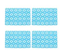 NIYANGLE 4 Pièces Tapis de Sol Antidérapant, Plastique Bleu | Assemblage Modulaire à Trous, Bords Arrondis, pour Toilettage, la Cuisine, Protection des Pattes