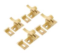 NIYANGLE 4 Pièces Verrou à Ressort Laiton Solide pour Portes et Fenêtres Loquet Antivol avec Goupille de Verrouillage Serrure de Sécurité pour Placards Portes Coulissantes Cuisine et Salle