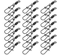 NIYANGLE 40 Émerillons à Agrafe en Alliage Haute Résistance, Connecteurs Pivotants 8 de Huit, Couleur Charbon, Lot de 40 Pièces pour Pêche en Eau Douce et Surfcasting, Fermoirs à Pression