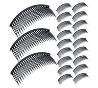 NIYANGLE 48pièces Peignes à Cheveux Incurvés de Dents Serrées pour Cheveux Épais Design Noir Sobre Outil de Coiffure pour Chignons et Coiffures Relevées