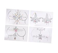 NIYANGLE 4ensembles Autocollants De Décoration Strass Pour Corps De Bijoux De Poitrine Pour Festivals Mascarade Costumes Et Fêtes Autocollants Éblouissants Pour Ajouter Une Touche Unique