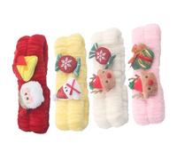 NIYANGLE 4pièces Bandeau Spa pour Nettoyage du Visage Bandeau Maquillage de Noël Élastique Lot pour Femmes et Filles