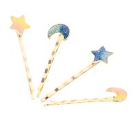 NIYANGLE 4pièces Barrettes Étoiles Et Lunes Épingles à Cheveux Créatifs Accessoires Pour Cheveux De Fête Lot Pour Filles