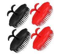 NIYANGLE 4pièces Brosse De Massage Du Chevelu Plastique Peigne Doux Pour Laver Les Cheveux Et Exfolier Le Chevelu