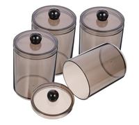 NIYANGLE 4pièces Distributeurs De Coton Transparent Avec Couvercle De Pots Organisateurs Pour Coton Et Accessoires De Salle De Bain