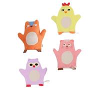 NIYANGLE 4pièces Gants De Bain Pour Garçon Fille Motif Animal Lot De Gants Exfoliants Pour Hygiène Et Douceur Lors Du Bain Accessoire Pratique Et Portable Pour Petits