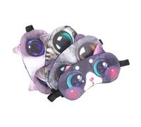 NIYANGLE 4pièces Masque De Sommeil Créatif Pour Yeux De Masques Ajustables Avec Motifs De Chats Patchs De Lumineuse Pour Sieste