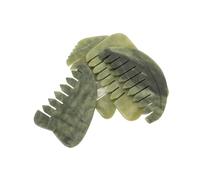NIYANGLE 4pièces Peigne De Massage Pierre De Jade Naturelle Outil De Grattage Pour Tête Le Visage Cheveux Pratique Pour Soin Capillaire