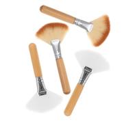 NIYANGLE 4pièces Pinceaux Maquillage pour Visage Éventail Blush et Highlighter Set de Pinceaux pour Poudre et Application de Maquillage