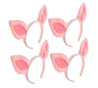 NIYANGLE 4pièces Serre-tête Peluche Avec Oreilles De Cochon Lot Pour Garçon Fille Accessoire De Coiffure Pour Cosplay Et Fêtes Adapté à Toutes Les Coiffures
