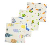 NIYANGLE 4pièces Serviette Pour Visage Collecte Salive Débarbouillette Absorbante Serviette Garçon Fille Lingette Allaitement