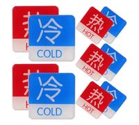 NIYANGLE 5 Paires D'étiquettes Autocollantes pour Eau Chaude et Froide en Acrylique, Solide et Faciles à Nettoyer, Design Minimaliste pour Robinet de Salle de Bain et Toilettes