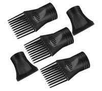 NIYANGLE 5 Pièces Accessoire pour Sèche-cheveux Embout Peigne en Plastique Noir Diamètre Extérieur 4 à 4,6 Cm pour Coiffage Professionnel et Voyages D'affaires