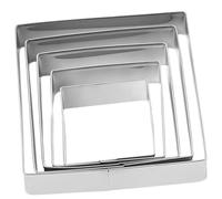 NIYANGLE 5 pièces Carrés Inox Moules à Biscuits Résistants pour Pâtisserie Découpe Pâte et Fondant Outils de Cuisson Sûrs pour Adultes et Garçon Fille