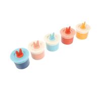 NIYANGLE 5 Pièces Coupes à Mousse pour Nettoyage Facial de Mousseur Portable pour Gel et Shampoing Bouteille à Mousse Pratique avec Jaune Orange Rose Bleu Ciel